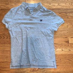 American Eagle Men’s Athletic Fit Polo Gray, Large